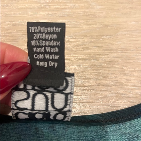 CLARA SUNWOO watercolor dolman sleeve top blue green art deco wearable artsy - Picture 6 of 9